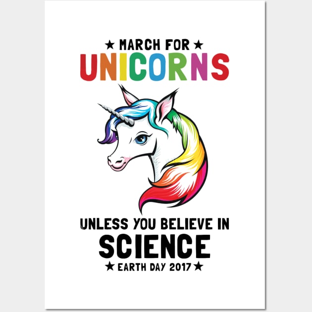 March for unicorns unless its science Wall Art by williamarmin